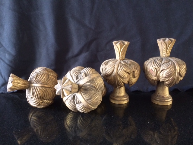 Lot De 4 Embouts Décoratifs Pour Tringle à Rideau Diamètre 28 Mm - Doré - Décoration Fenêtre - 8