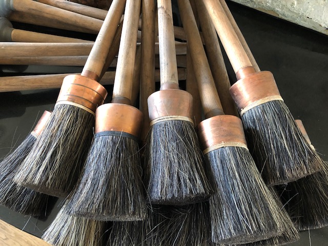 Lot De 4 Pinceaux En Crin De Cheval Pour Marbrure Sur Tissu – Manche En Bois – Résistants à La Déformation – Polyvalents Pour Aquarelle, Peinture à L’Huile, Transfert D’Eau