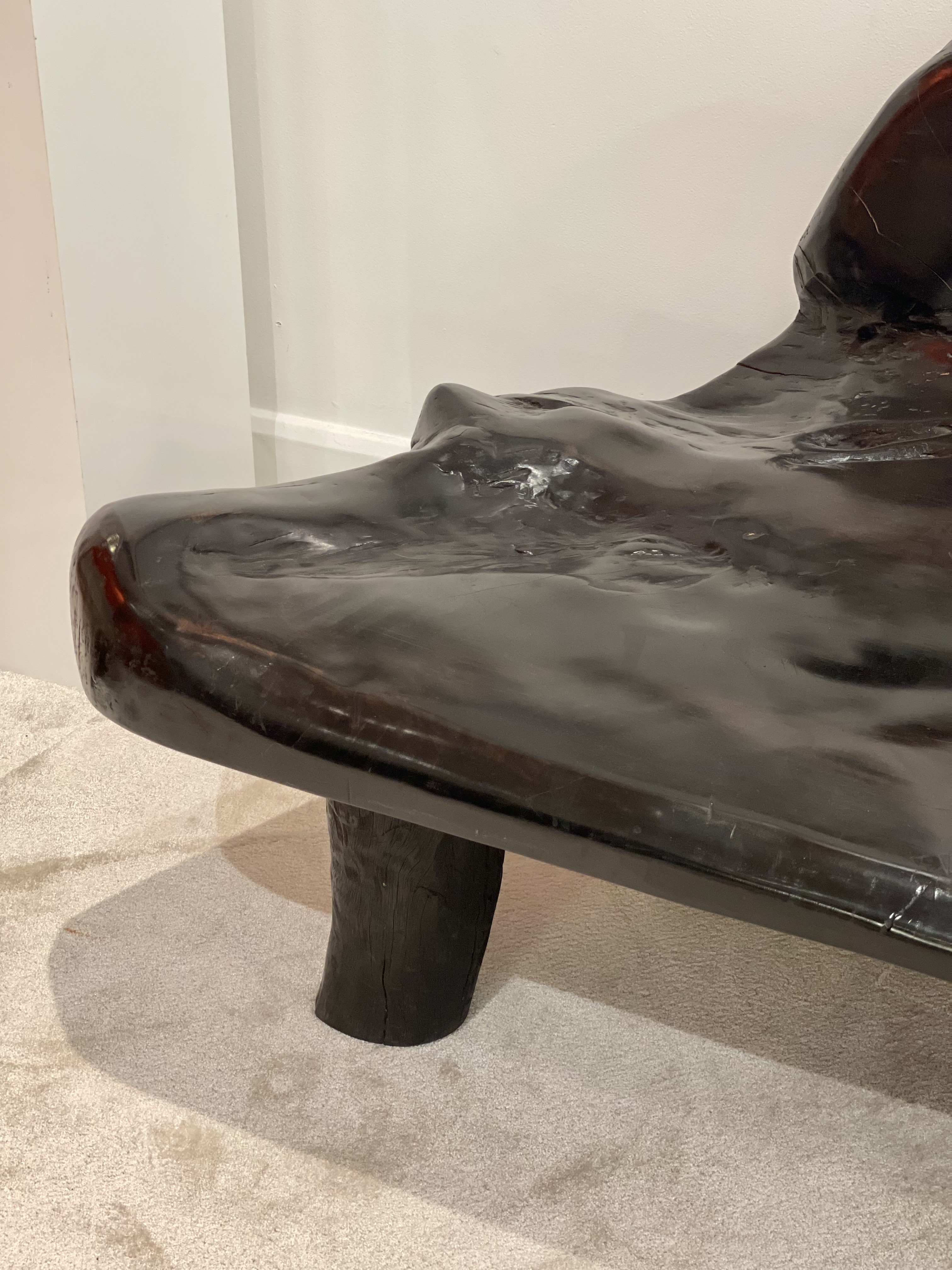 Extremist Bench Brutalist ebony bench, 1970s | Paul Bert Serpette