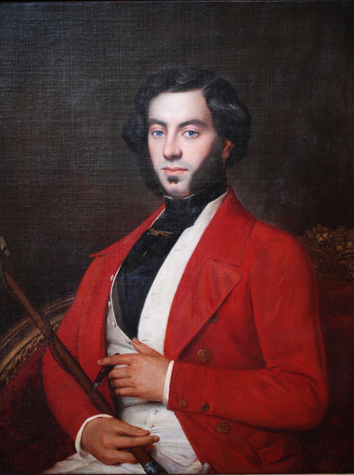 Portrait D'homme Au Chapeau - Huile Sur Toile école Française XIXe Siècle Empire