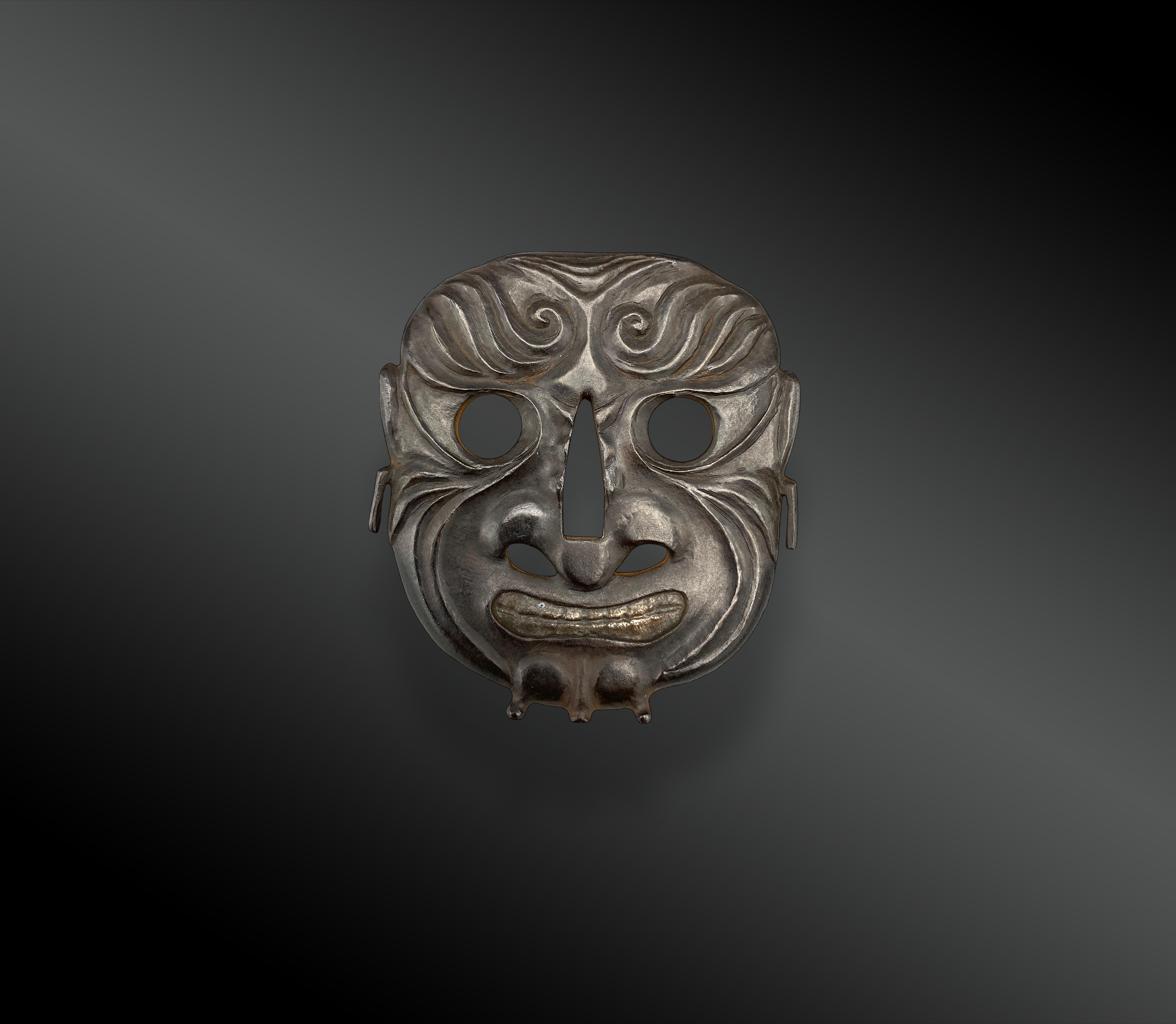 Sumon Guard TSUBA. Japanese sword guard, representing a full mask: Somen | Paul ...
