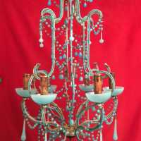 lustre opaline bleu pampille