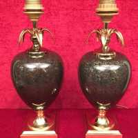 paire pair lampe lamp light noir black or gold