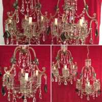 paire pair lustre chandelier cristal crystal pampilles pendant