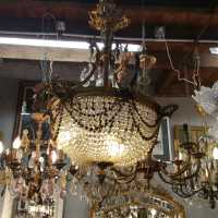 Lustre bronze et cristal