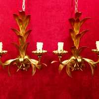 paire pair applique light fixture golden