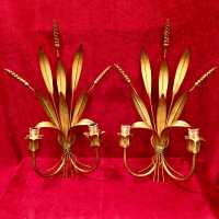 paire pair applique light fixture golden