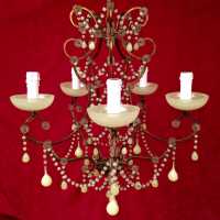 lustre chandelier opaline citrine light