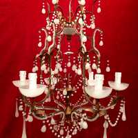 lustre chandelier opaline blanc white light 