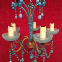 lustre chandelier opaline bleu blue light