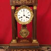 PENDULE CLOCK wood restauration portique