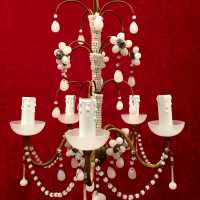 lustre chandelier opaline blanc white light italien italian