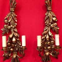 paire pair applique light fixture golden