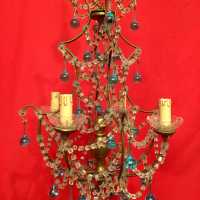 lustre chandelier cristal crystals bleu blue