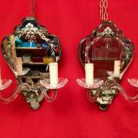paire appliques light fixture miroir glasses bronze ormoulu