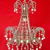 lustre chandelier opaline blanc white light 