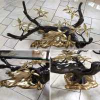 table basse willy daro bronze doré 