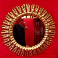 miroir mirror doré gold or golden wood sun