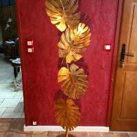 lampadaire lampe lamp doré laiton fer fleurs feuilles lamppost leaves jansen brass 