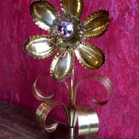 lampadaire lampe lamp doré laiton fer fleurs feuilles lamppost leaves jansen brass 