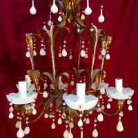 lustre chandelier opaline blanc white light 