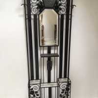 Art deco coat hook black mirror wrought iron black