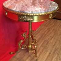 bronze marble pedestal table