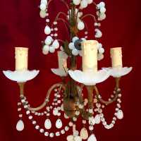 lustre chandelier opaline blanc white light 
