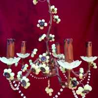 lustre chandelier opaline rose pink light vert green