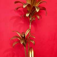 lamppost lamp lamp golden brass iron flowers leaves lamppost leaves jansen brass