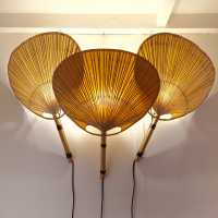 Appliques model Uchiwa, Ingo Maurer, 1973 Bamboo and paper of rice