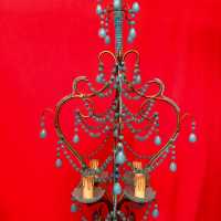 chandelier chandelier opaline blue blue light