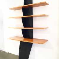 Shelf "Odéon", Malcourant &amp; Cornu, 80s, metal and wood