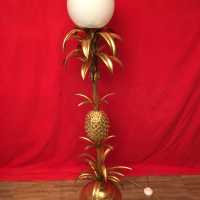 lamppost lamp lamp golden brass iron flowers leaves lamppost leaves jansen brass