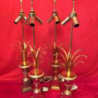 lamppost lamp lamp golden brass iron flowers leaves lamppost leaves jansen brass