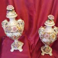 Pair of 19th century Capo Di Monté vases