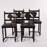 Suite of 4 chairs, East of France, nineteenth