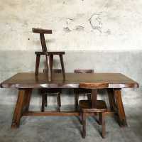 Brutalist dining set, Olavi Hanninen for Mikko Nupponen, Finland, c.1950
