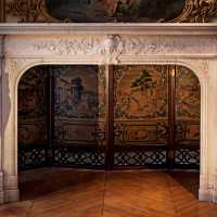 White marble fireplace, decorated with caryatids, c.1840