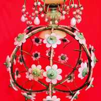 opaline chandelier blue blue flowers flowers