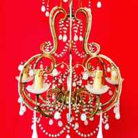 chandelier bronze crystal lamp light opaline candlestick whites