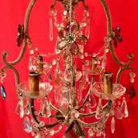 pair chandelier crystal flowers flowers
