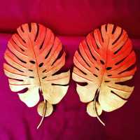 gold iron applique gold light pair palm pair