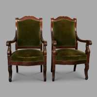 Pair of Louis Philippe armchairs, c. 1830