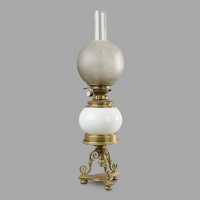 Large tripod oil lamp late nineteenth
