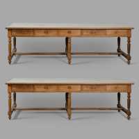 Two large laboratory tables early twentieth