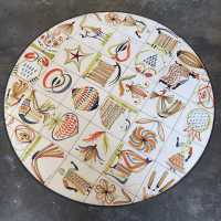 Coffee table, ceramic, metal legs, Roger Capron, c.1960