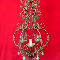 opaline chandelier blue blue flowers flowers green
