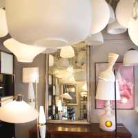 Lighting, opaline, bakelite base, porcelain socket, Czechoslovakia, c.1950