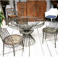 Garden furniture, "cap d'ail", Mathieu Mategot, c.1950